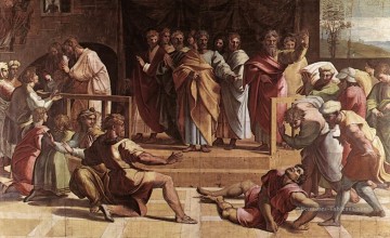 Raphaël œuvres - La Mort d’Ananias Renaissance Raphaël